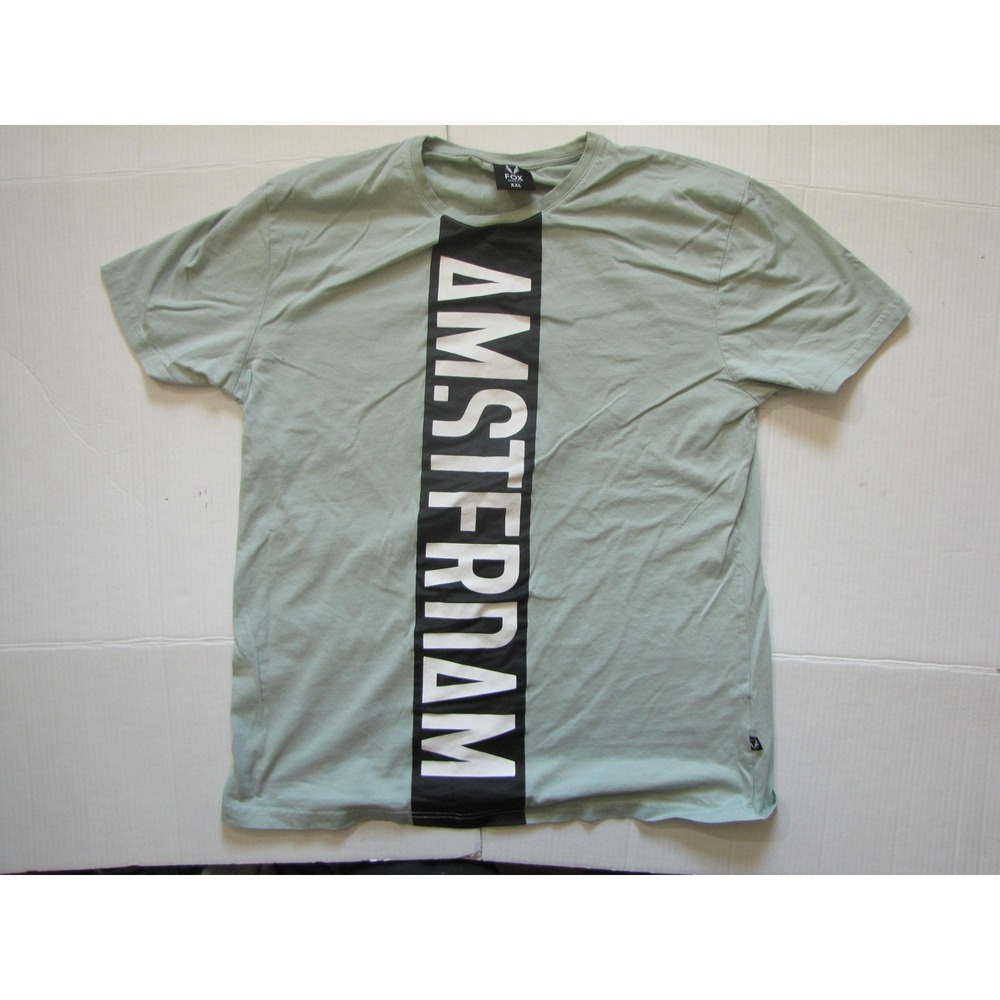 FOX Originals Shirt Mens 2XL Sage Green Amsterdam Vertical Graphic Crewneck Tee